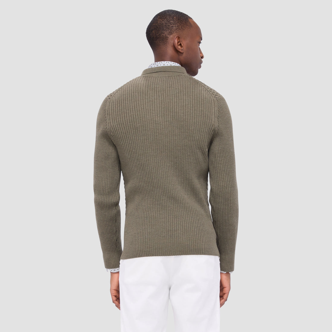 Mixed Stitch Johnny Collar Sweater