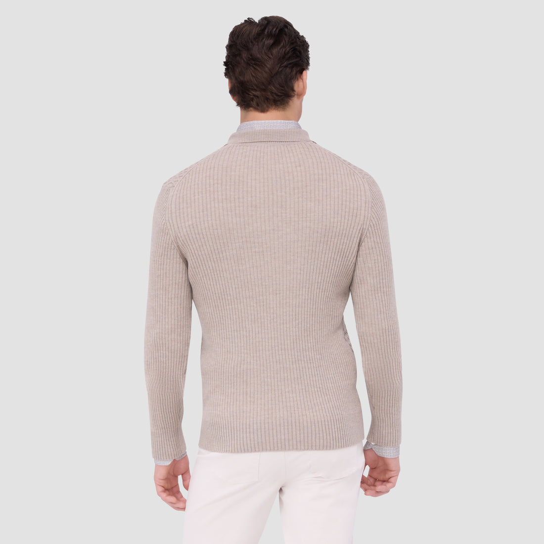 Mixed Stitch Johnny Collar Sweater