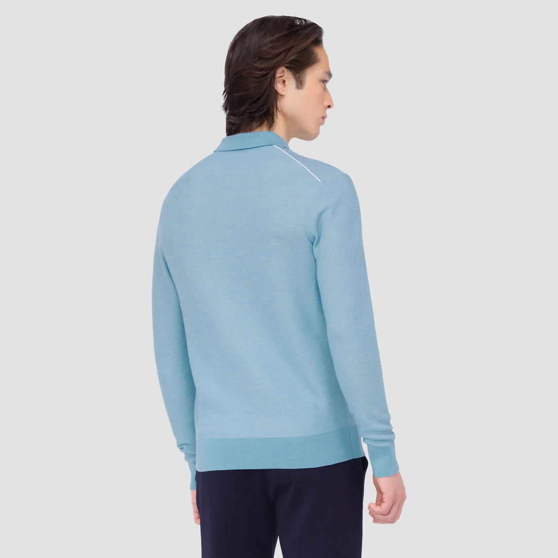 Bird's Eye Jacquard Polo Sweater