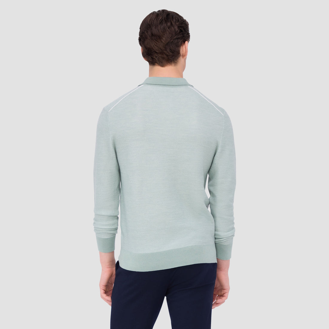 Bird's Eye Jacquard Polo Sweater