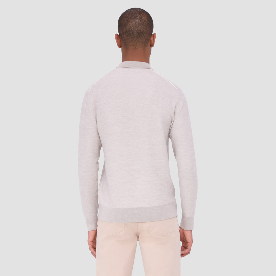 Bird's Eye Jacquard Polo Sweater