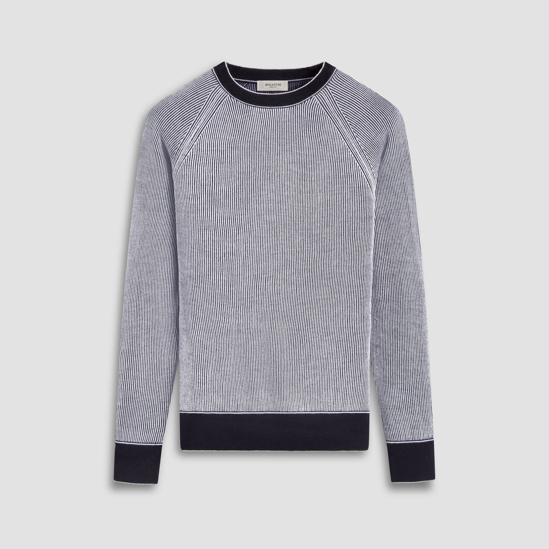 Fisherman Rib Jacquard Crew Neck Sweater