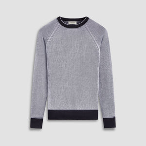 Fisherman Rib Jacquard Crew Neck Sweater