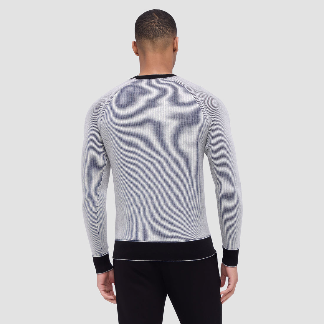 Fisherman Rib Jacquard Crew Neck Sweater