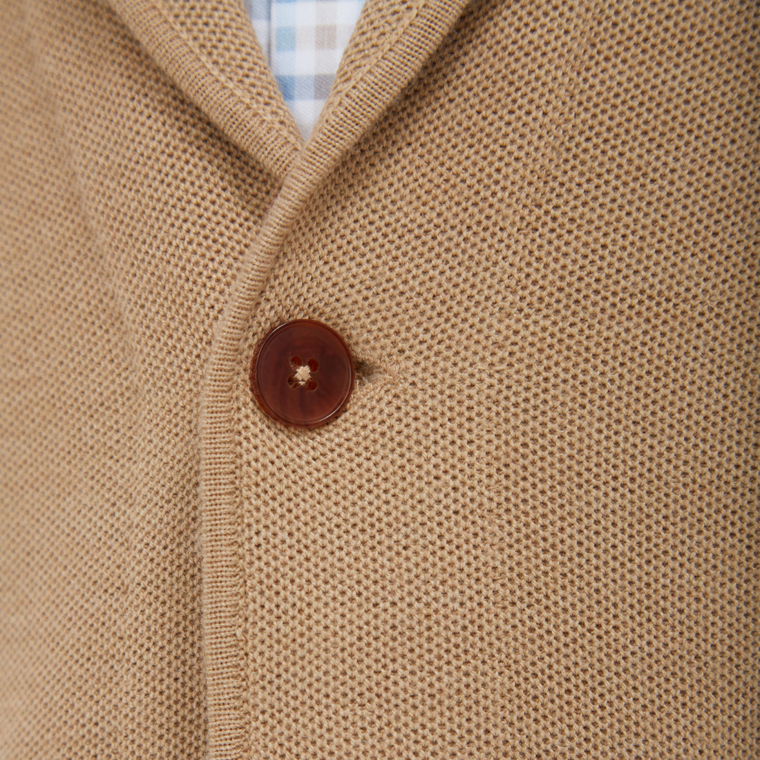 Honeycomb Stitch Two Button Knitted Blazer