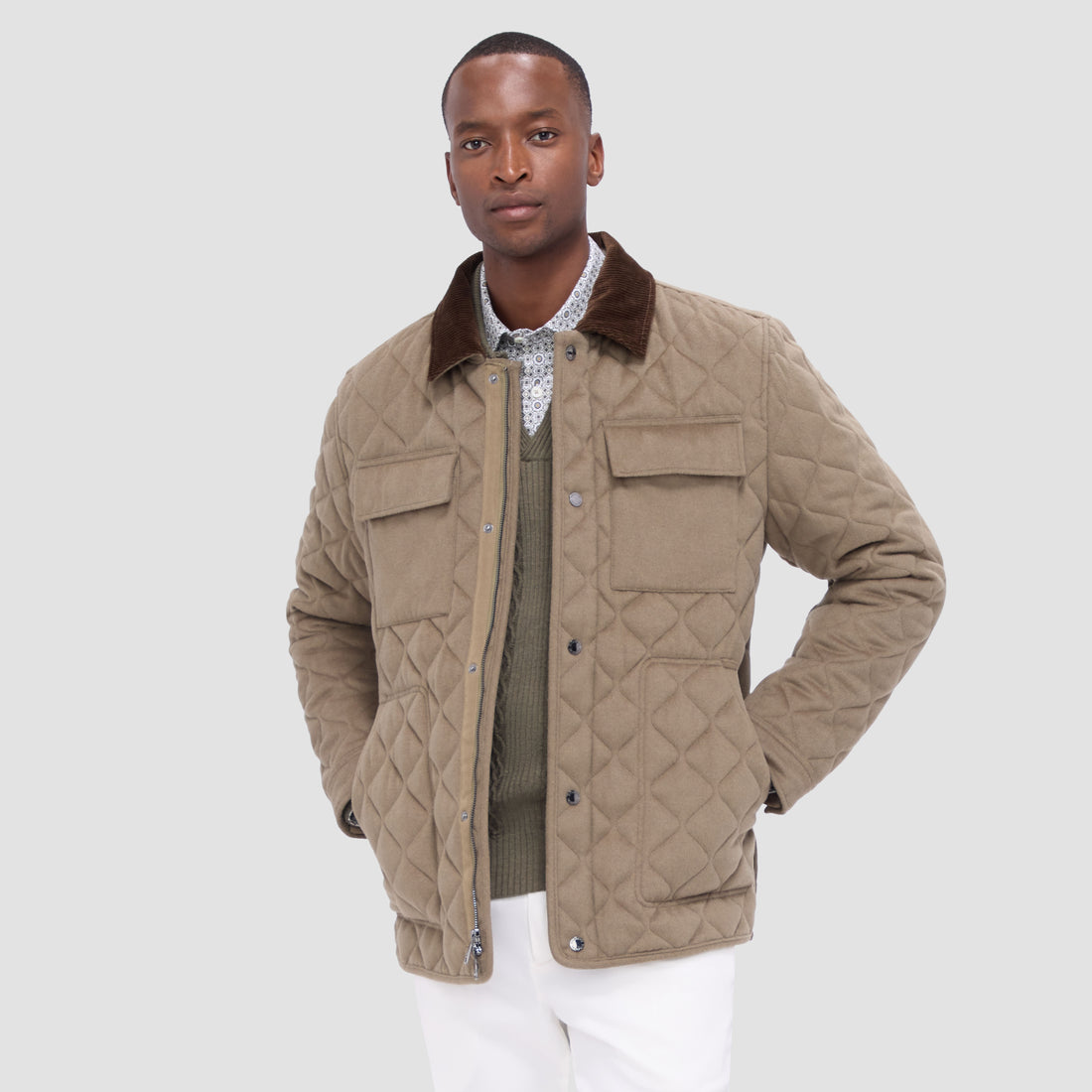 Wool and Cashmere Quilted Field Jacket