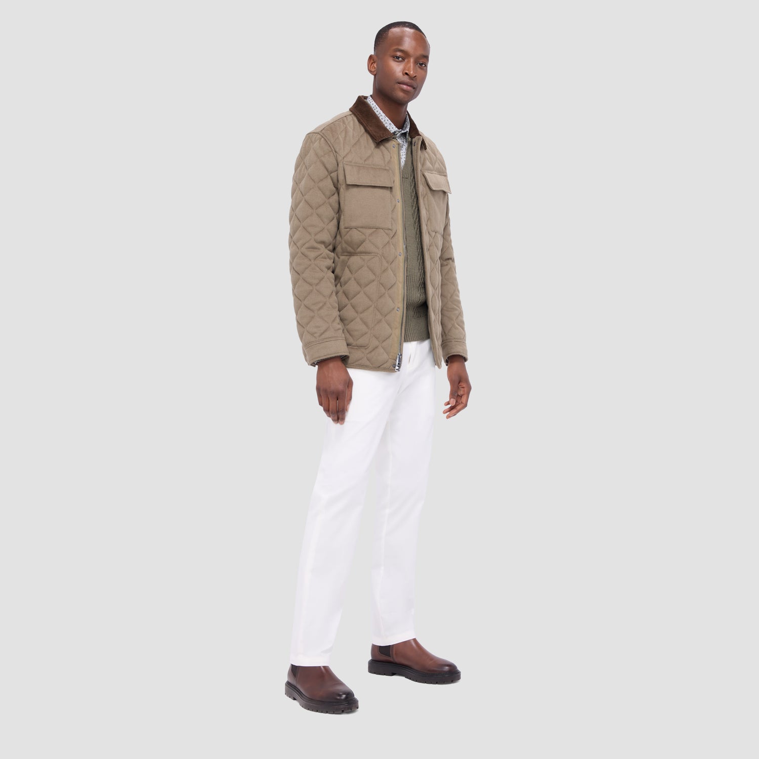 Wool and Cashmere Quilted Field Jacket