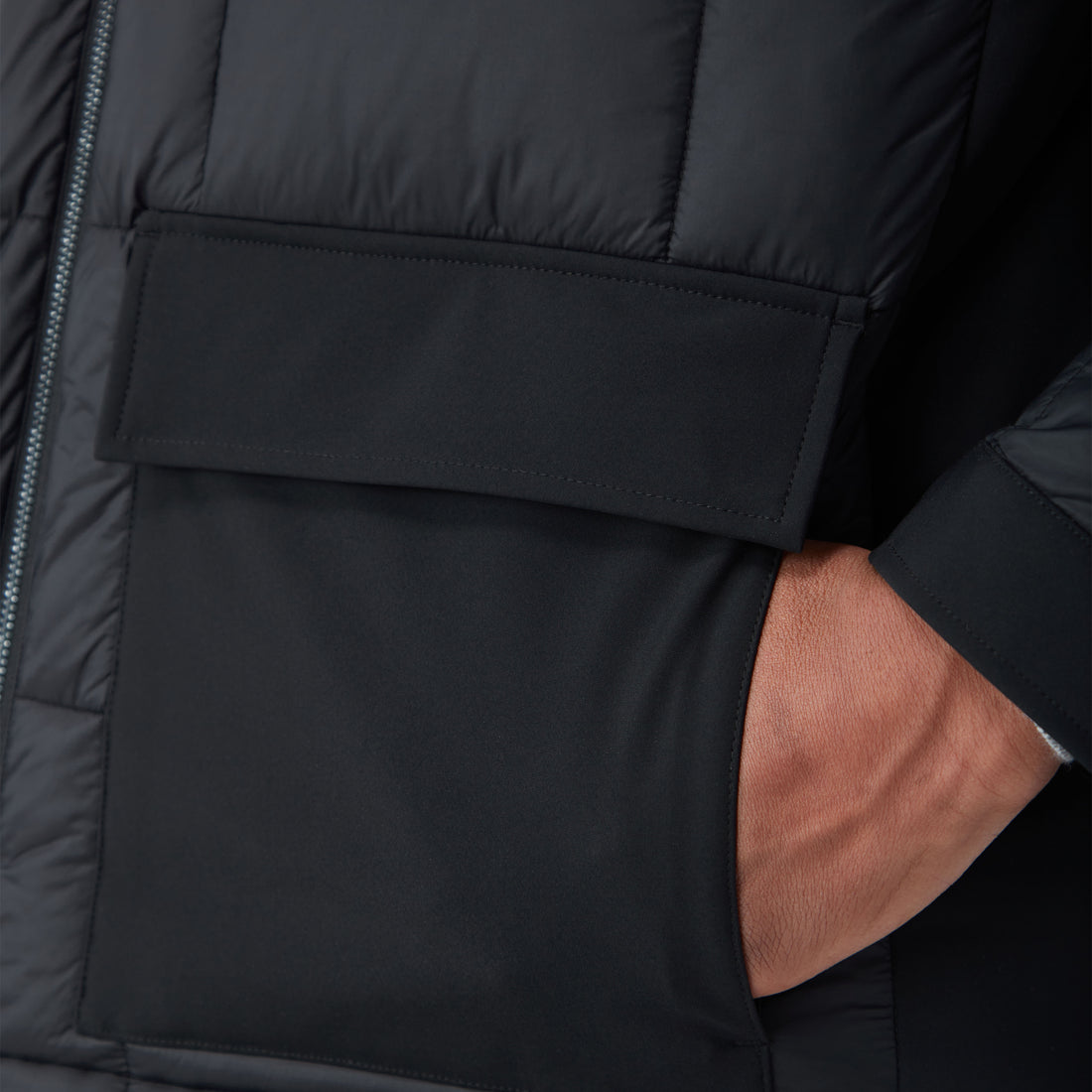 Quilted Anorak Jacket With Detachable Hood