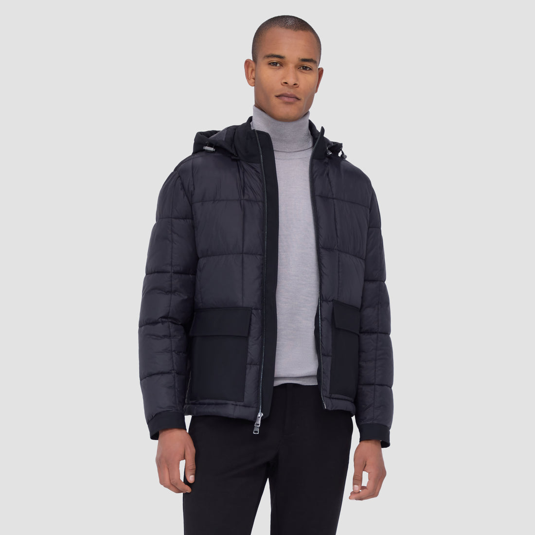 Quilted Anorak Jacket With Detachable Hood