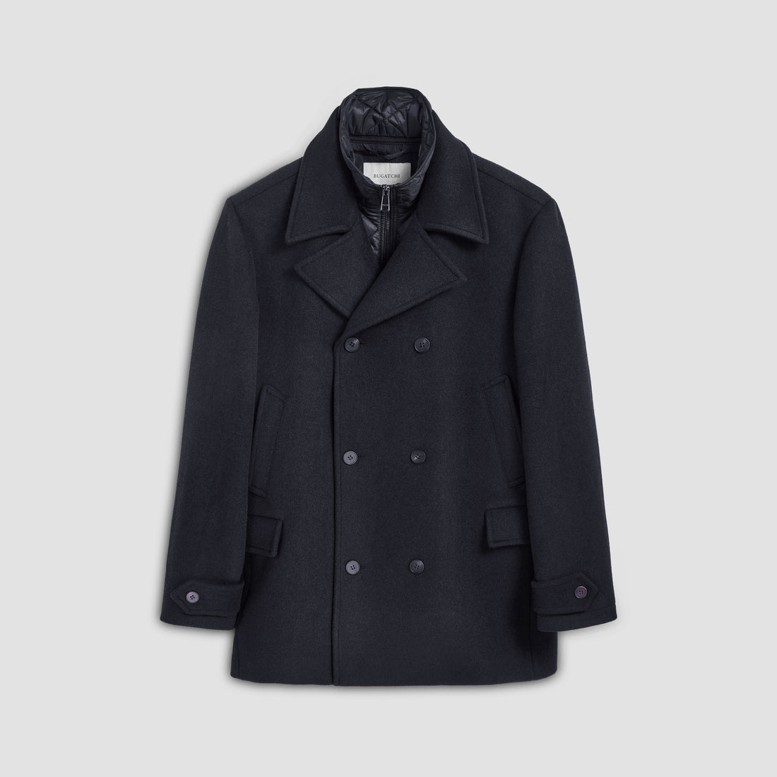 Wool Peacoat with Detachable Bib