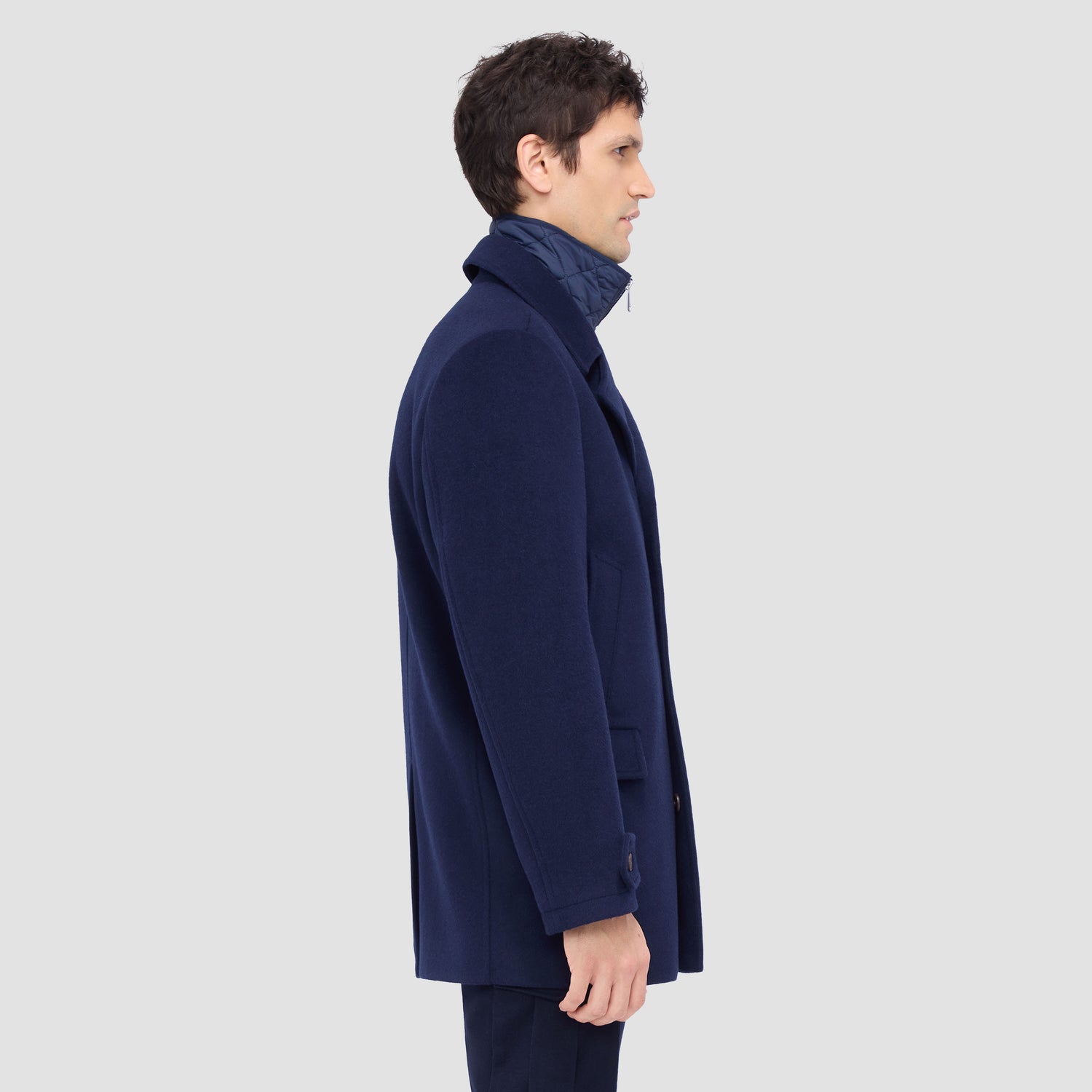 Wool Peacoat with Detachable Bib