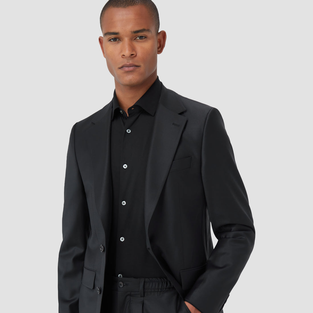 Two Button Stretch Wool Travel Blazer