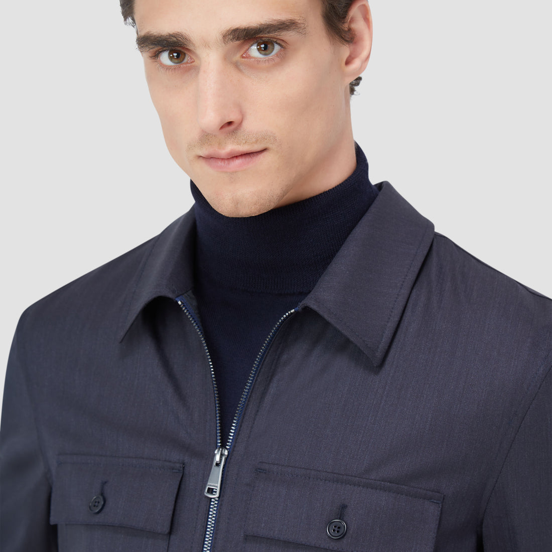 Stretch Wool Travel Shirt Jacket