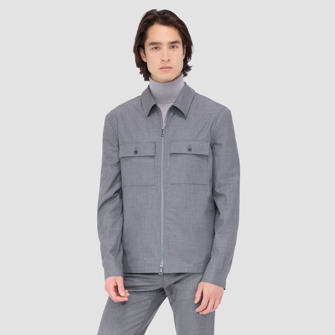 Stretch Wool Travel Shirt Jacket