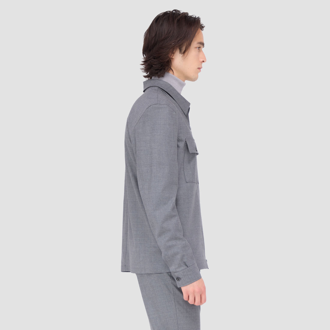 Stretch Wool Travel Shirt Jacket