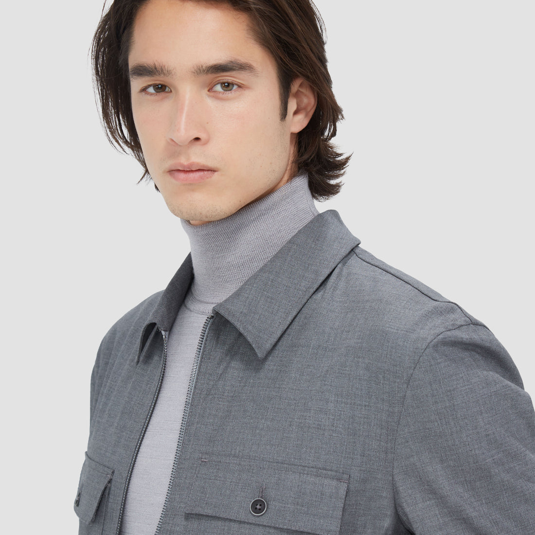 Stretch Wool Travel Shirt Jacket