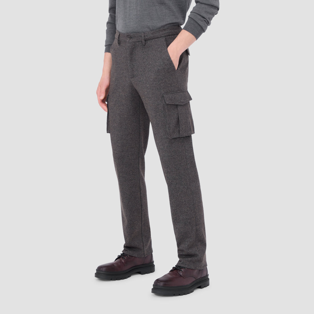 Wool Blend Knit Cargo Pants