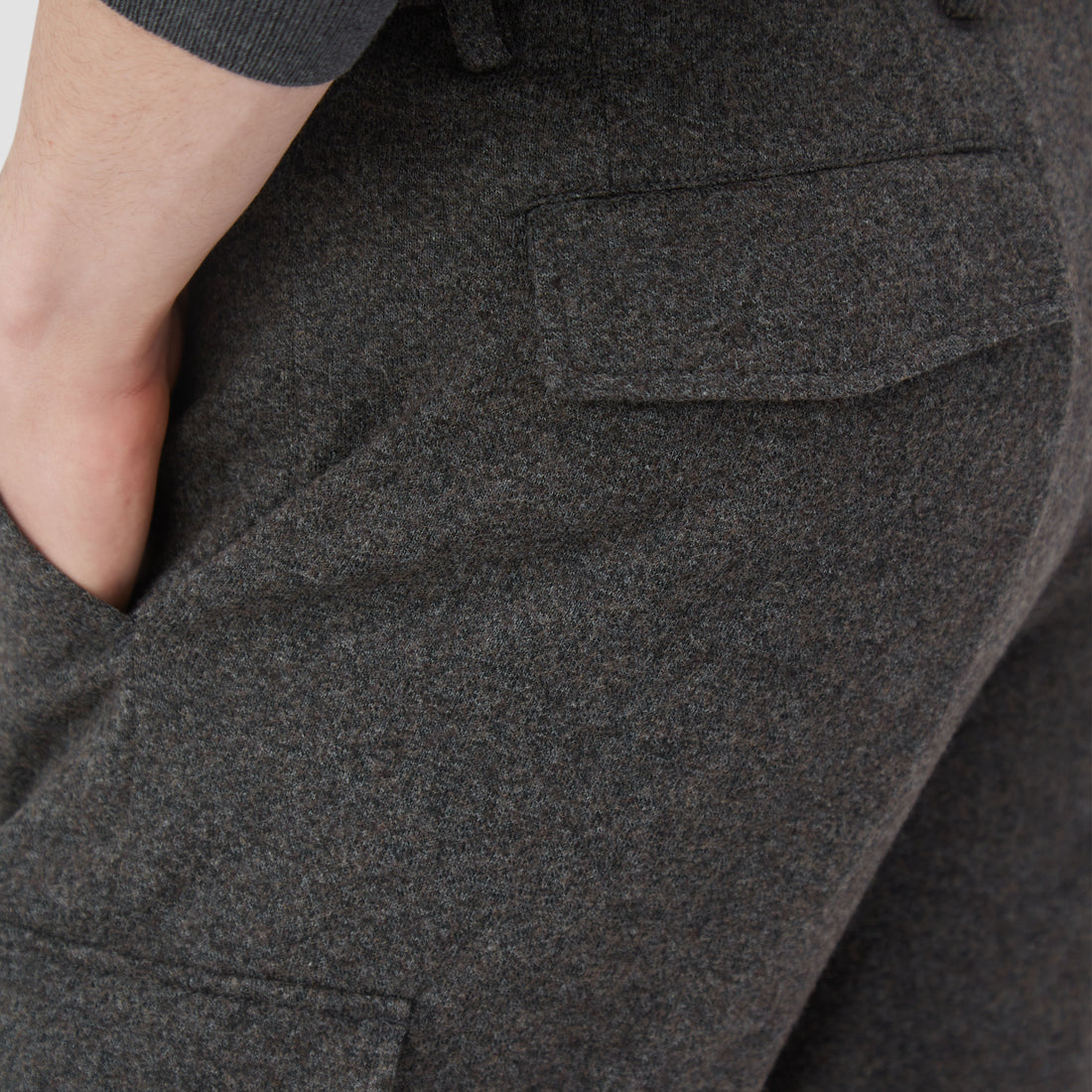 Wool Blend Knit Cargo Pants