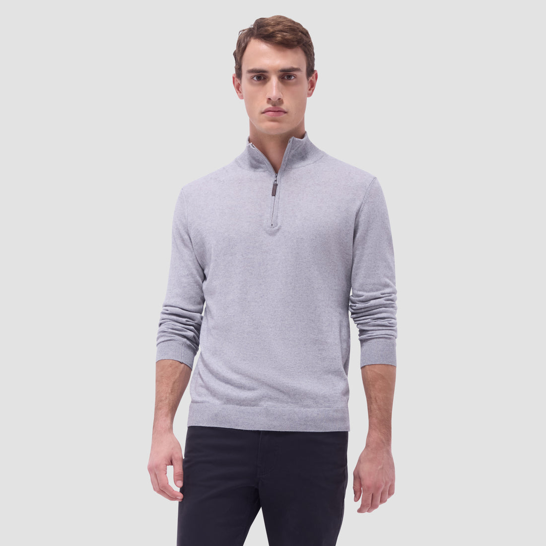 Solid Quarter-Zip Sweater