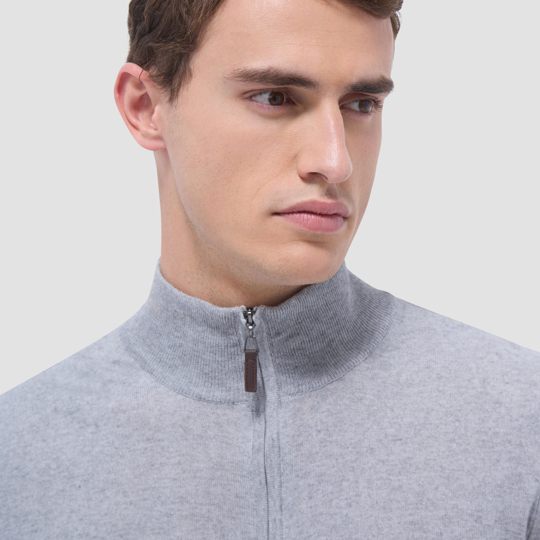 Solid Quarter-Zip Sweater