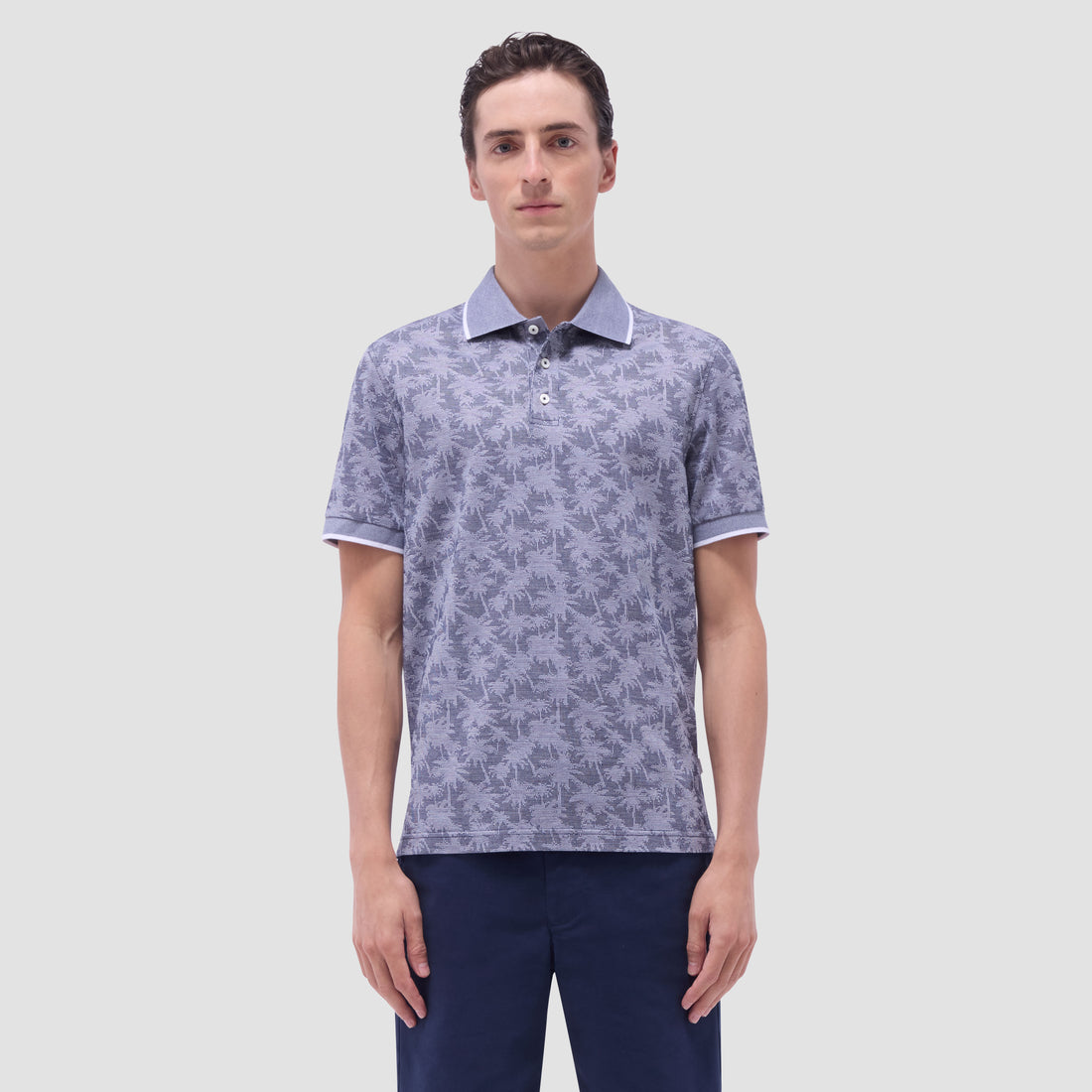 Palm Tree Jacquard Polo Shirt