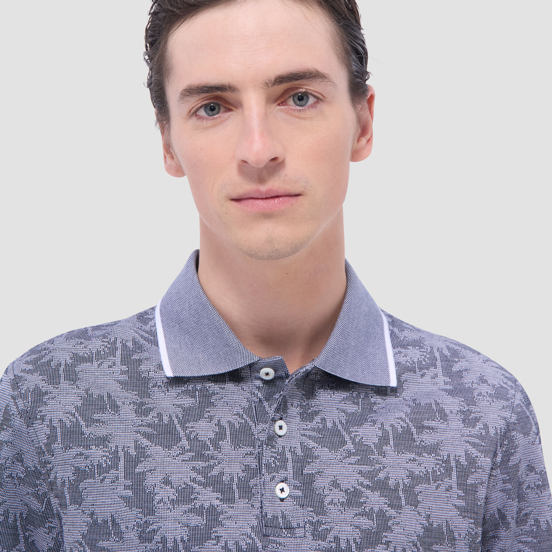 Palm Tree Jacquard Polo Shirt