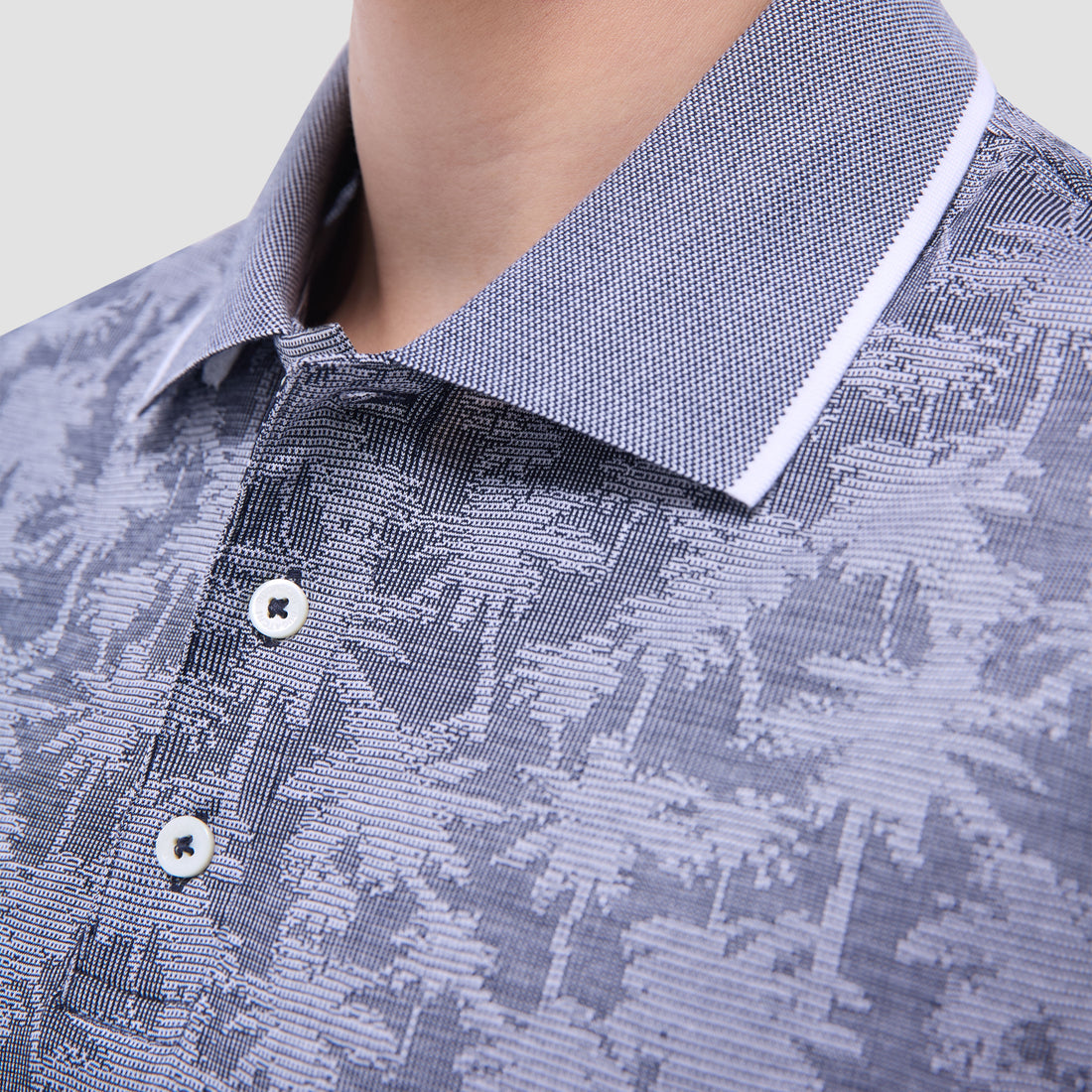 Palm Tree Jacquard Polo Shirt