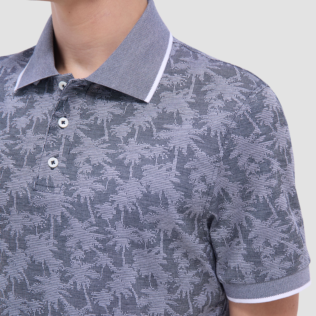 Palm Tree Jacquard Polo Shirt