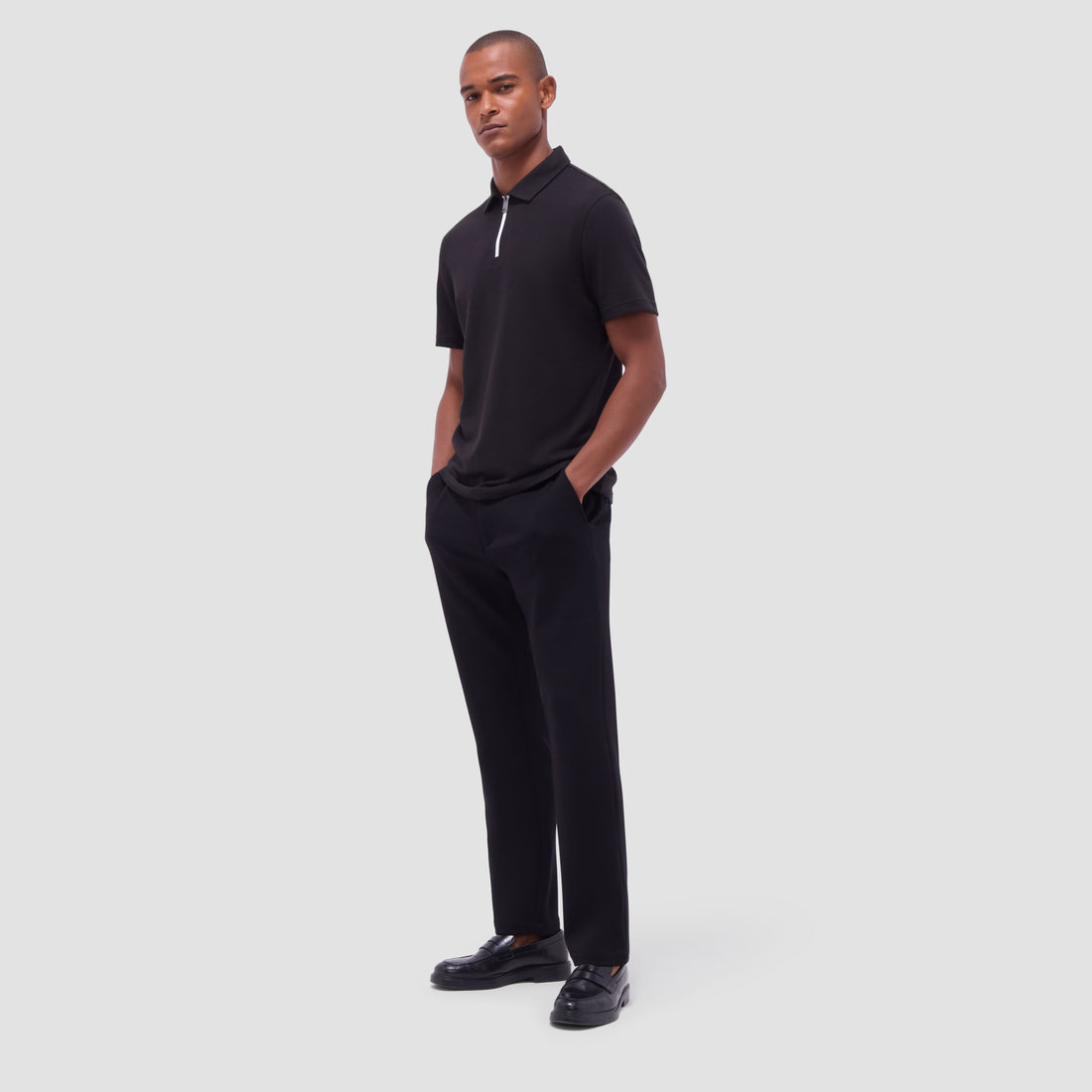 Performance Heather Quarter-Zip Polo Shirt