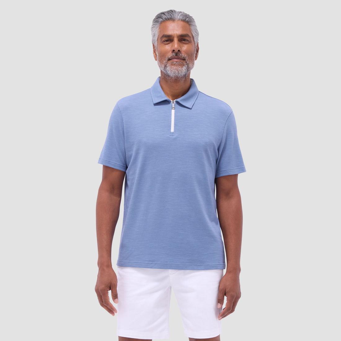 Performance Heather Quarter-Zip Polo Shirt