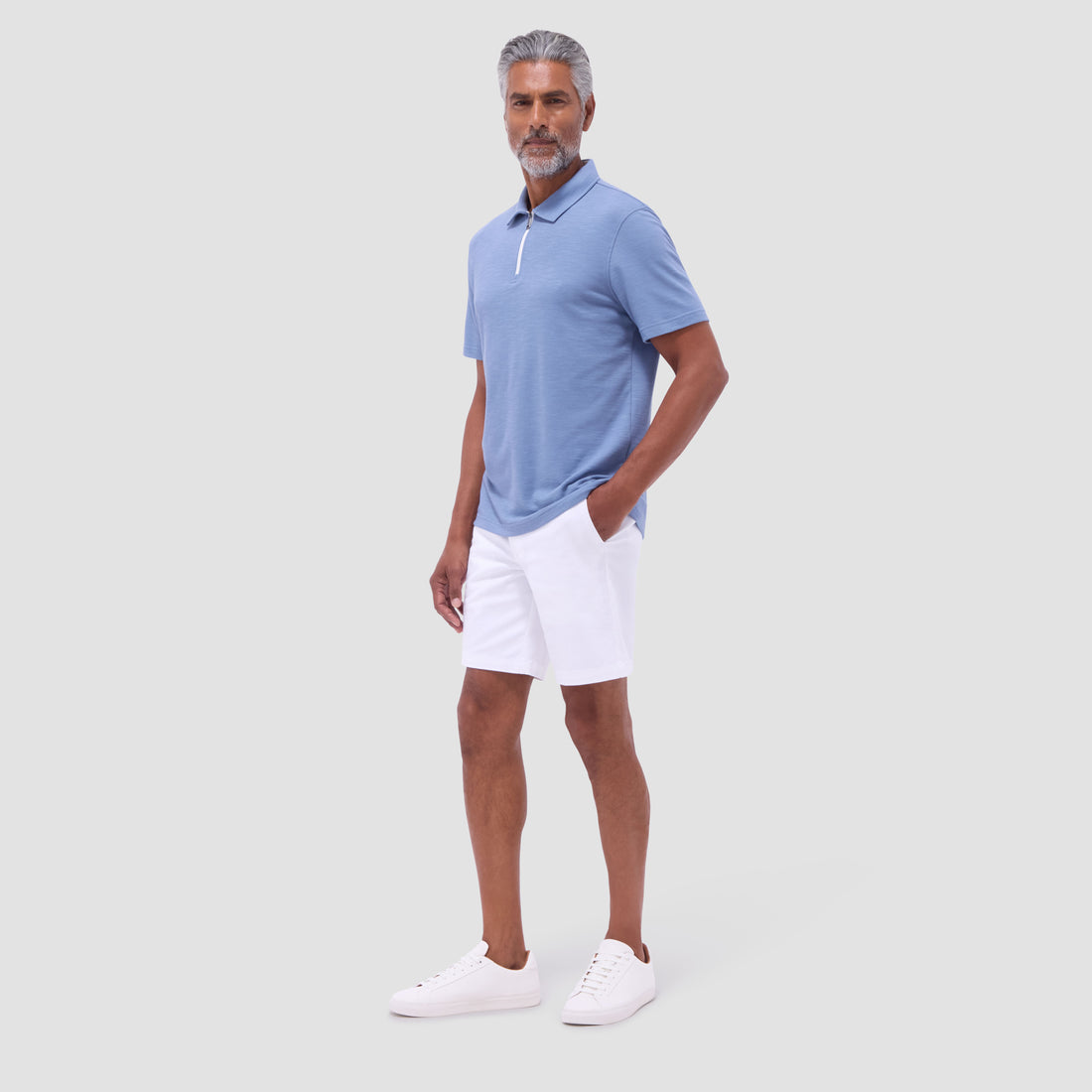 Performance Heather Quarter-Zip Polo Shirt