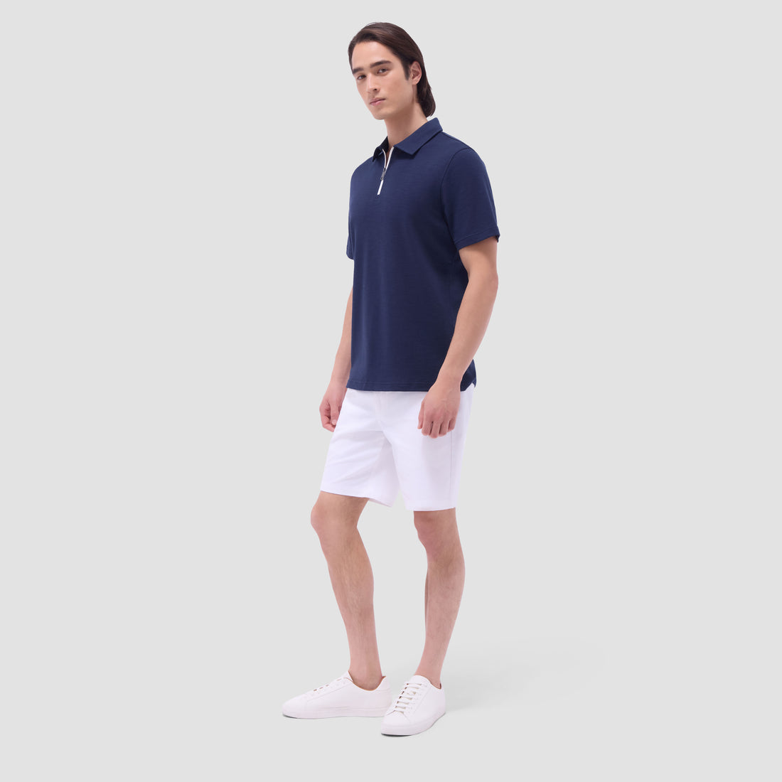 Performance Heather Quarter-Zip Polo Shirt