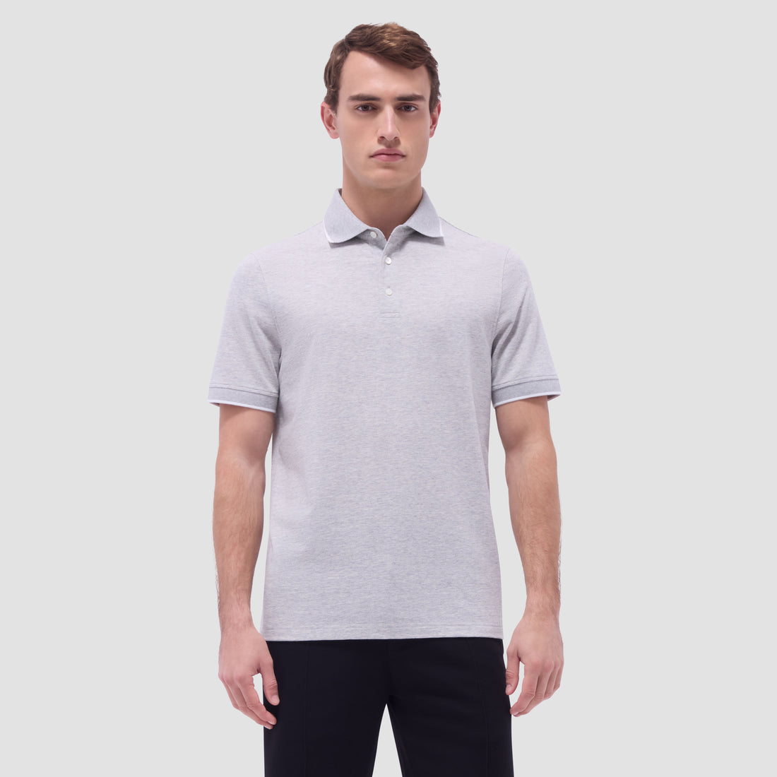 Two-Tone Bird's Eye Polo Shirt