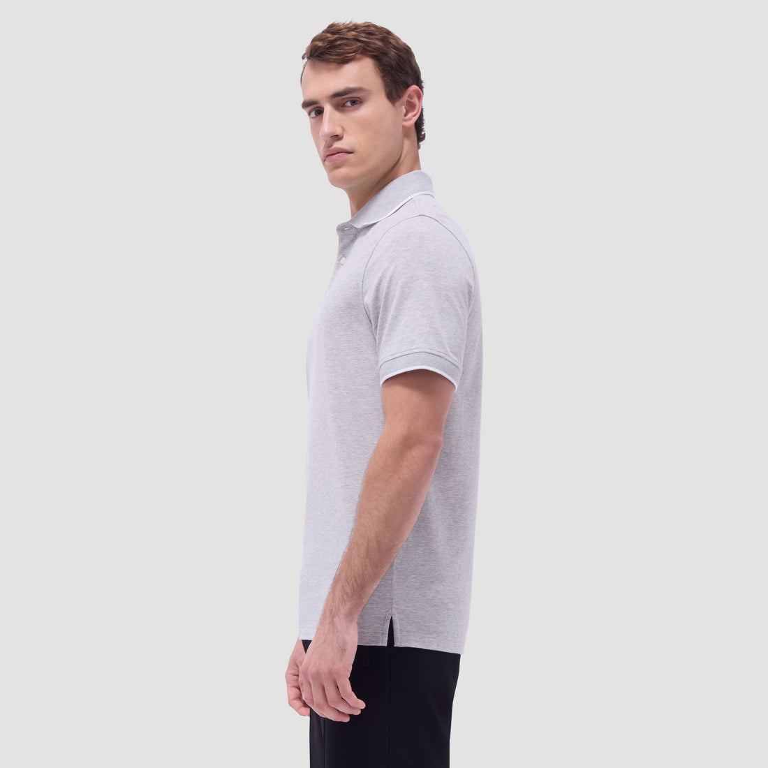 Two-Tone Bird's Eye Polo Shirt