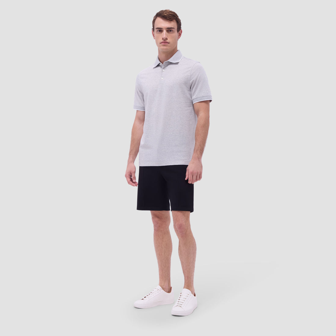 Two-Tone Bird's Eye Polo Shirt