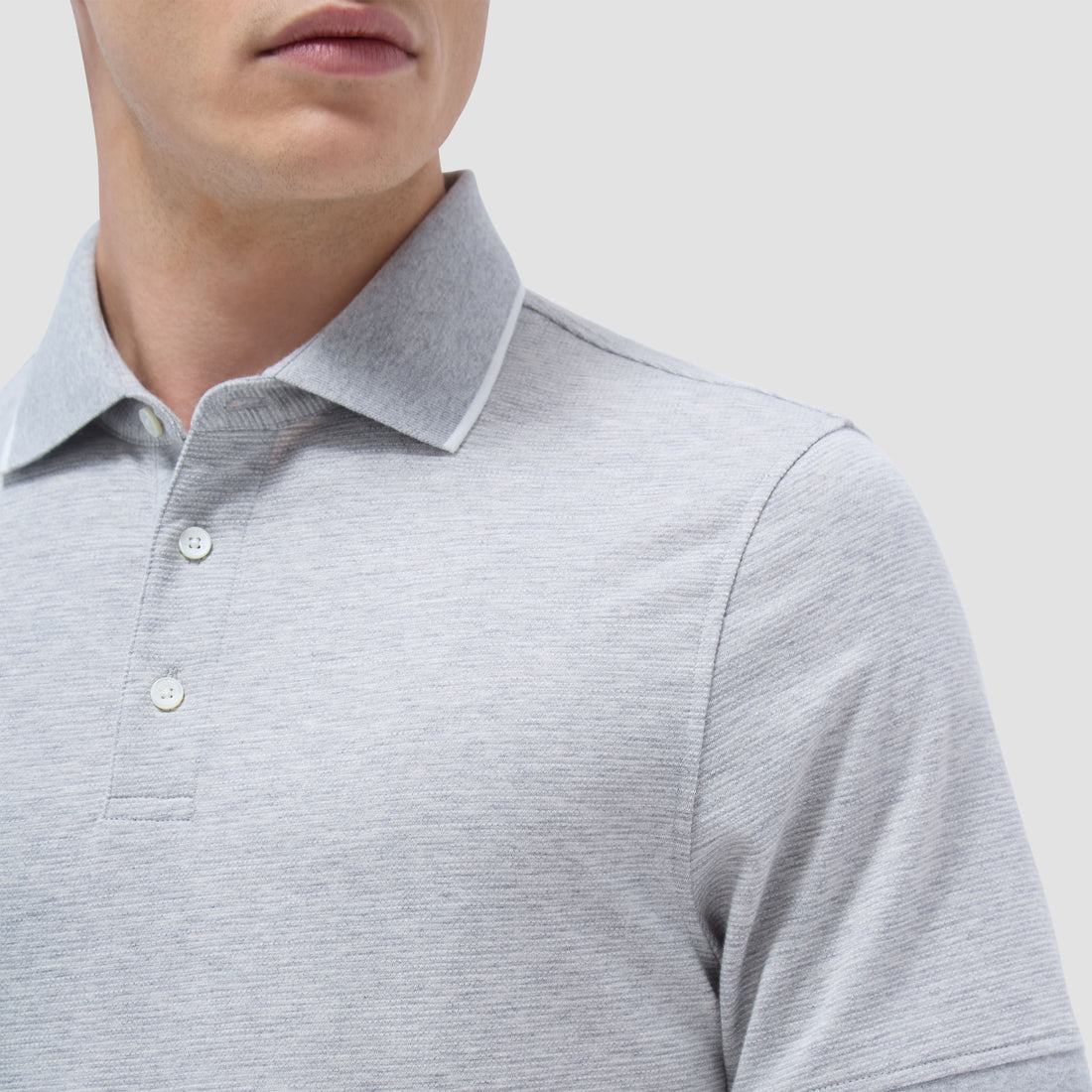 Two-Tone Bird's Eye Polo Shirt