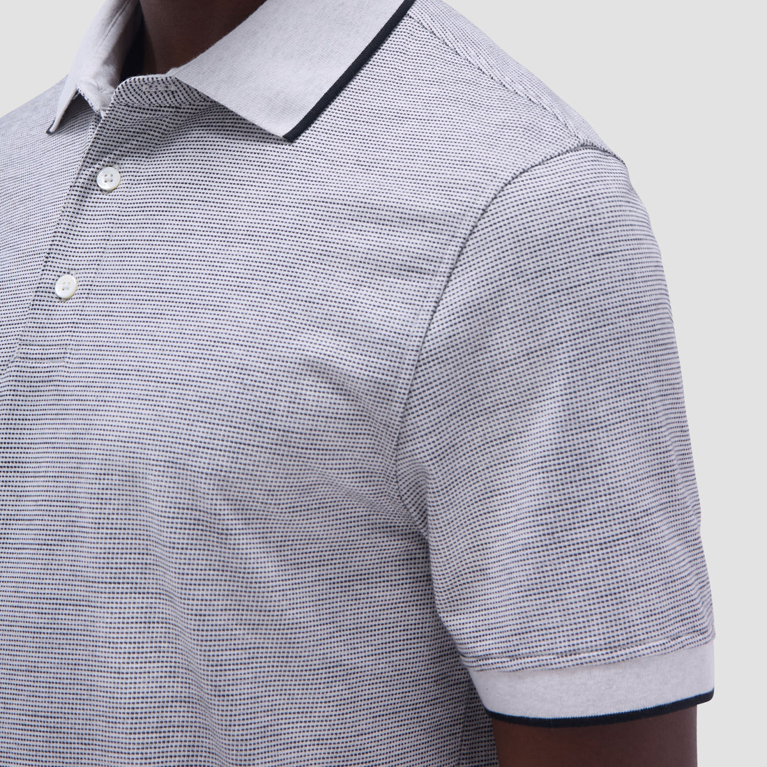 Two-Tone Bird's Eye Polo Shirt