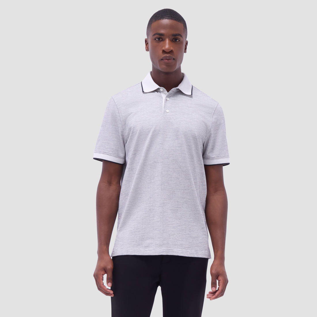 Two-Tone Bird's Eye Polo Shirt