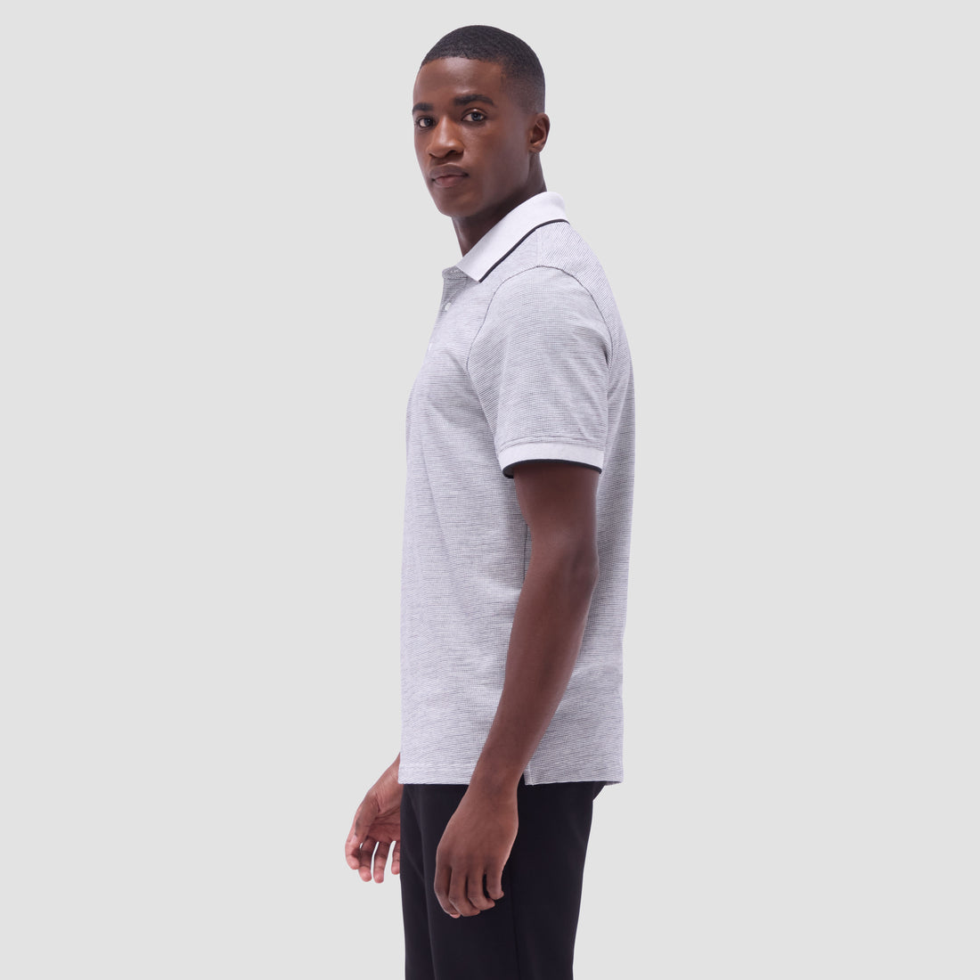 Two-Tone Bird's Eye Polo Shirt