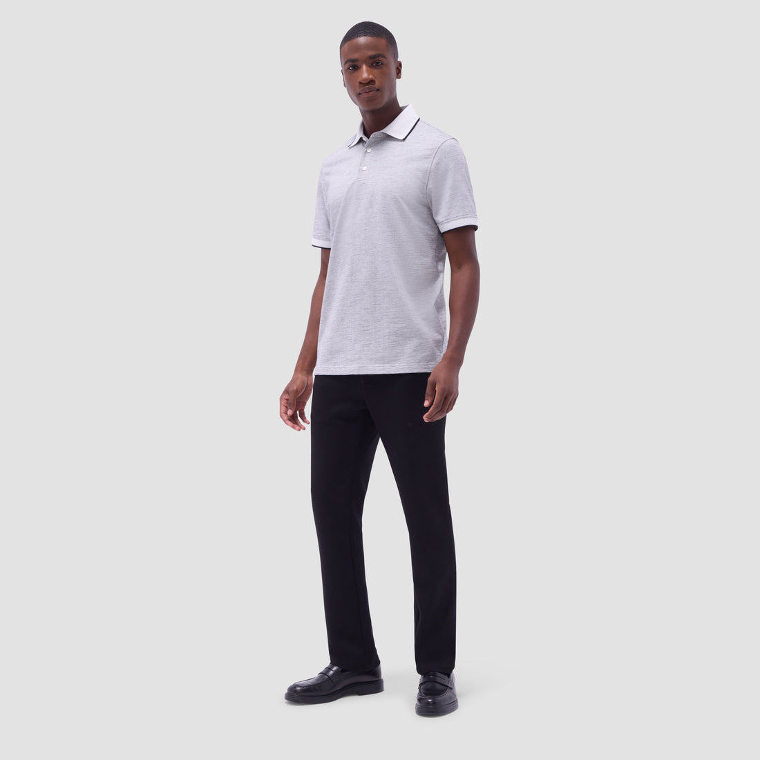 Two-Tone Bird's Eye Polo Shirt