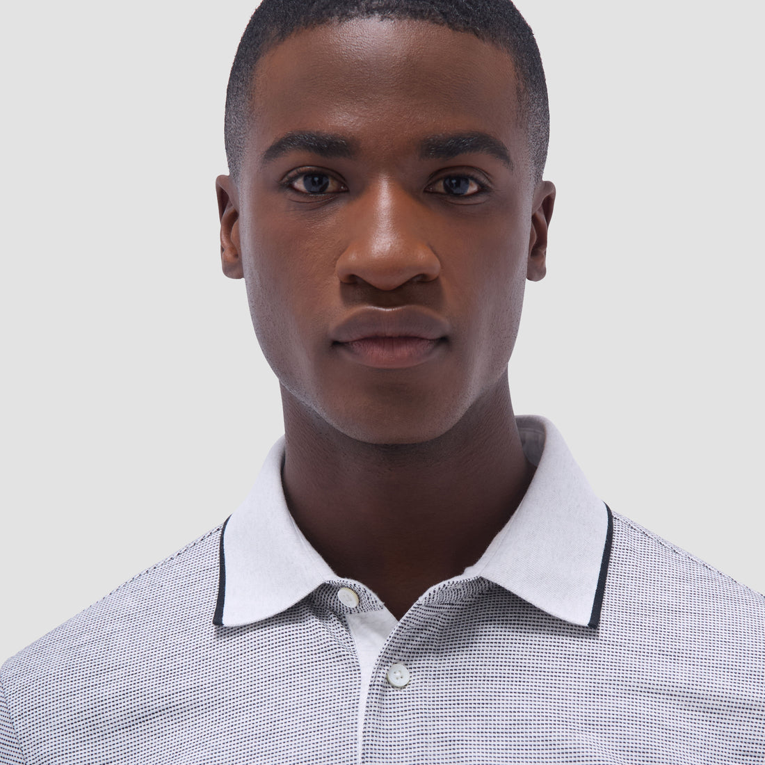 Two-Tone Bird's Eye Polo Shirt