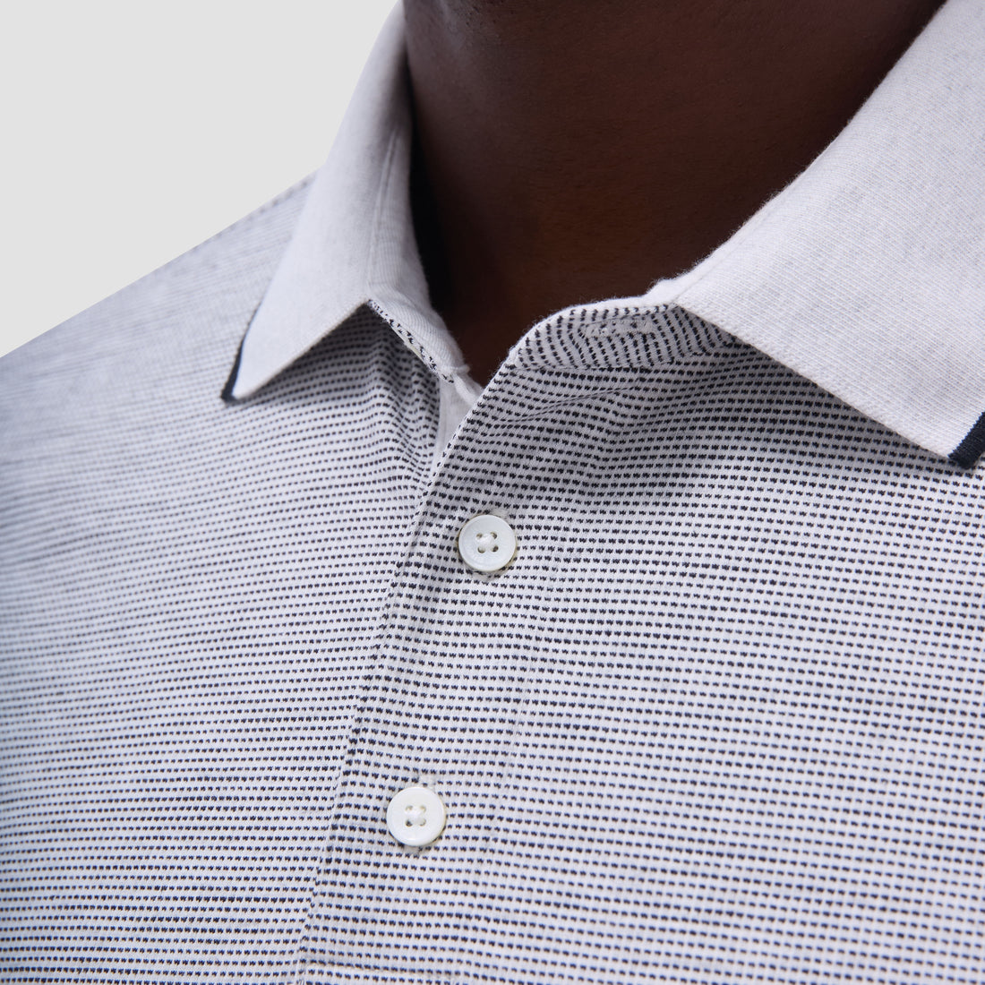 Two-Tone Bird's Eye Polo Shirt