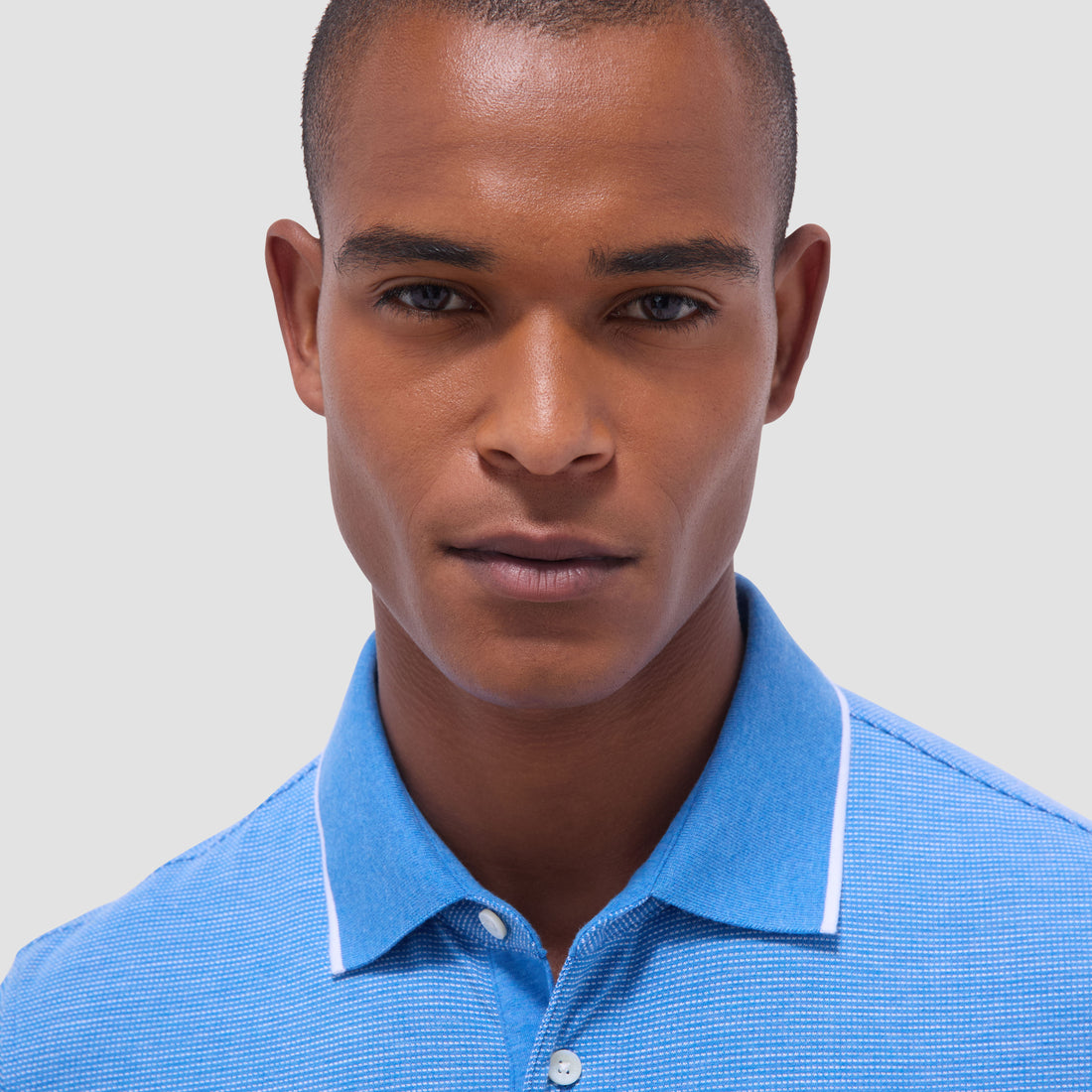 Two-Tone Bird's Eye Polo Shirt