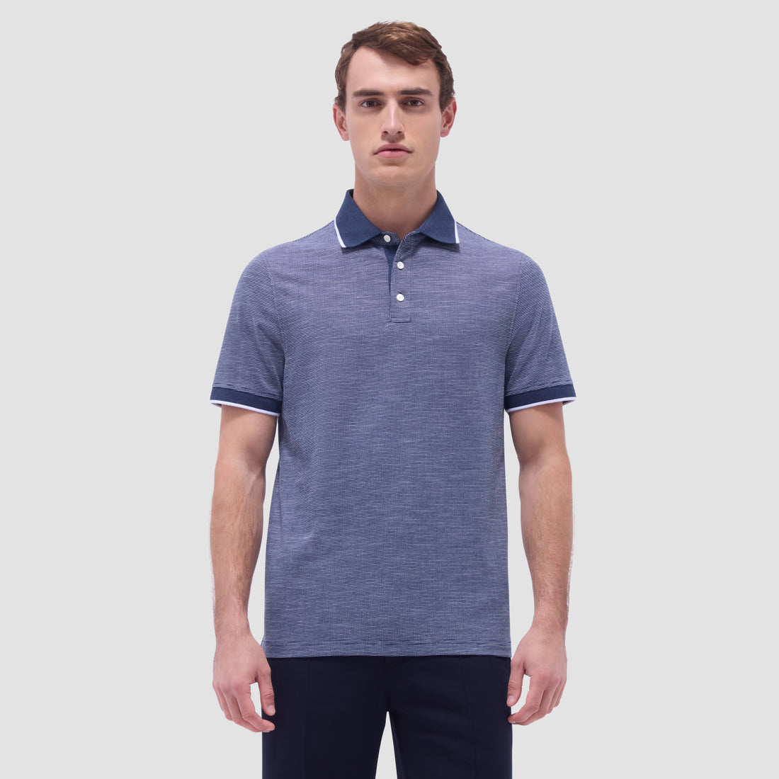 Two-Tone Bird's Eye Polo Shirt