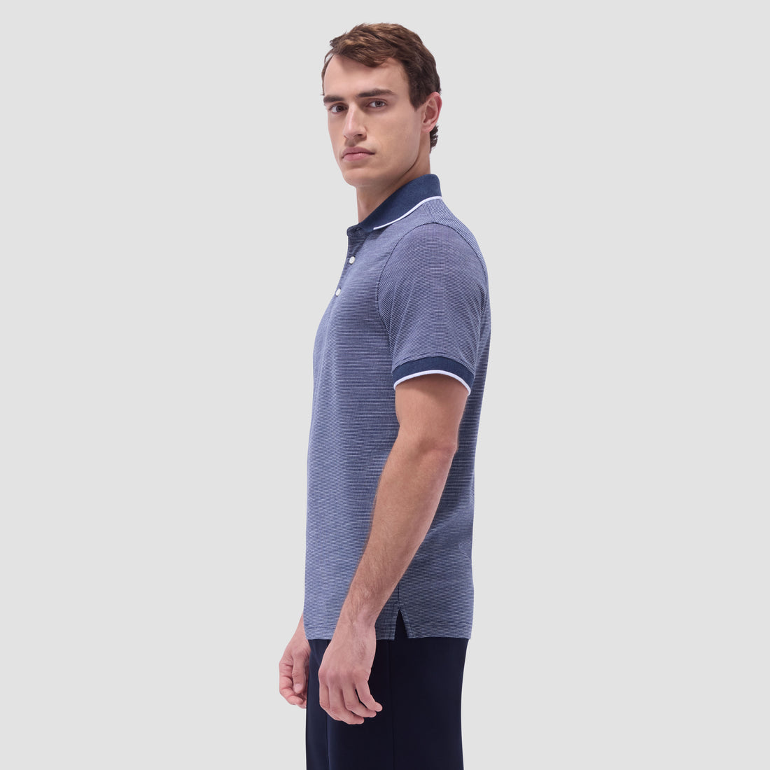 Two-Tone Bird's Eye Polo Shirt