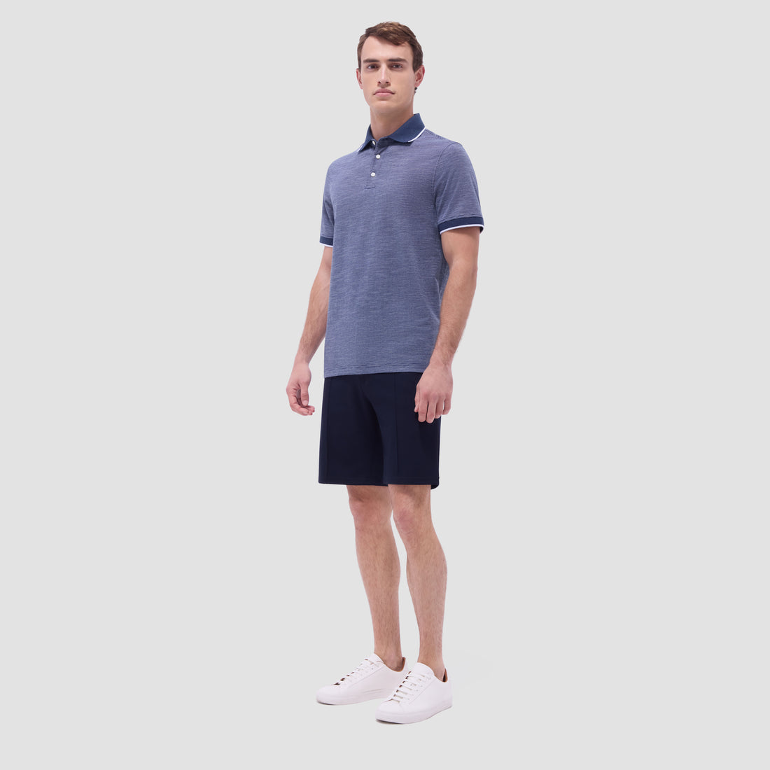 Two-Tone Bird's Eye Polo Shirt