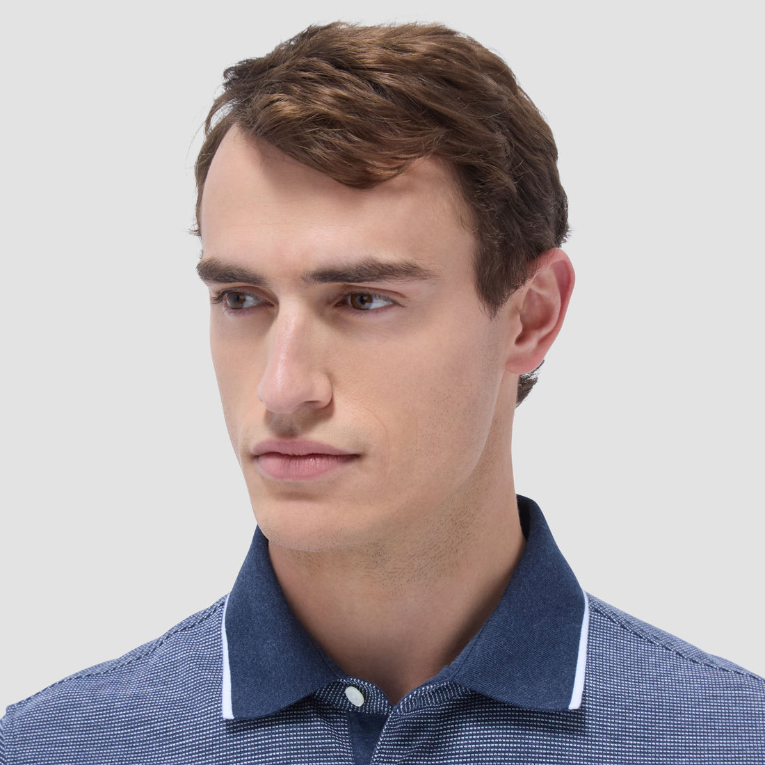 Two-Tone Bird's Eye Polo Shirt