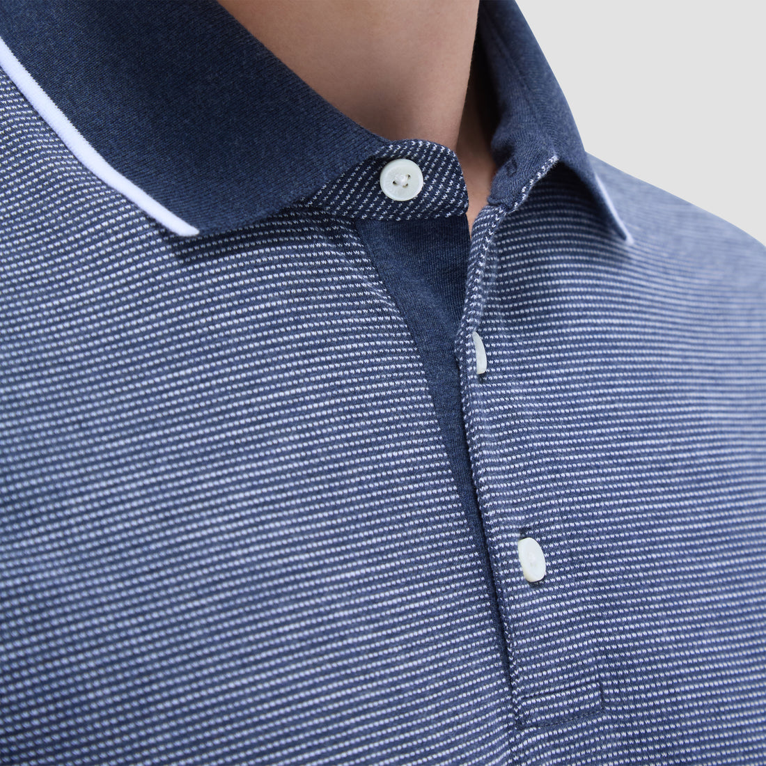 Two-Tone Bird's Eye Polo Shirt