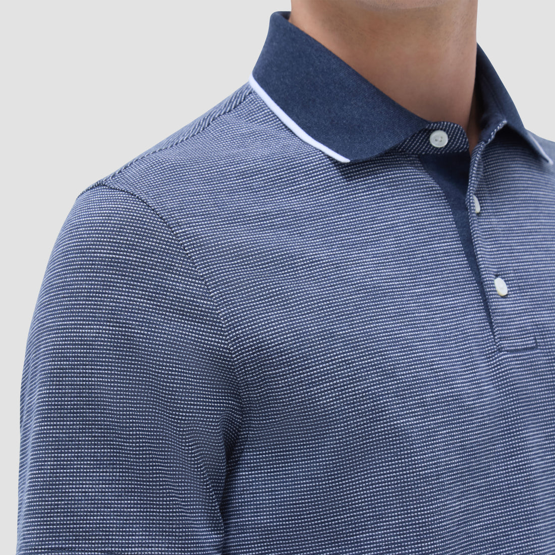 Two-Tone Bird's Eye Polo Shirt