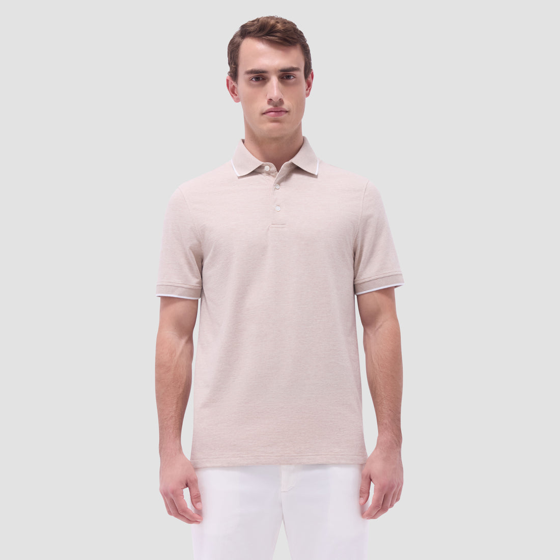 Two-Tone Bird's Eye Polo Shirt